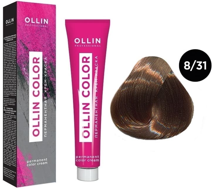 OLLIN COLOR  8/31 светло-русый золотисто-пепельный 60мл Перманентная крем-краска для волос