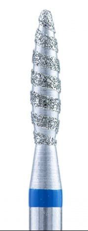 Фреза Алмазная Пламя тупое средней зернистости Кристалл Nails (Торнадо) (синяя насечка) d.2.1