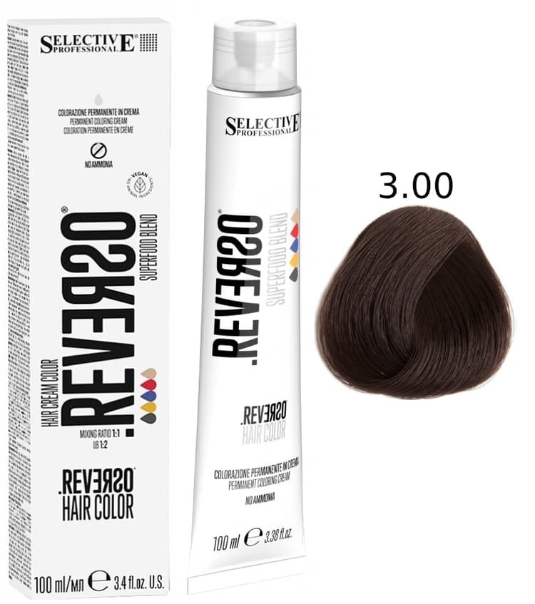 SELECTIVE Reverso Hair Color 3.00 Темно-каштановый интенсивный 