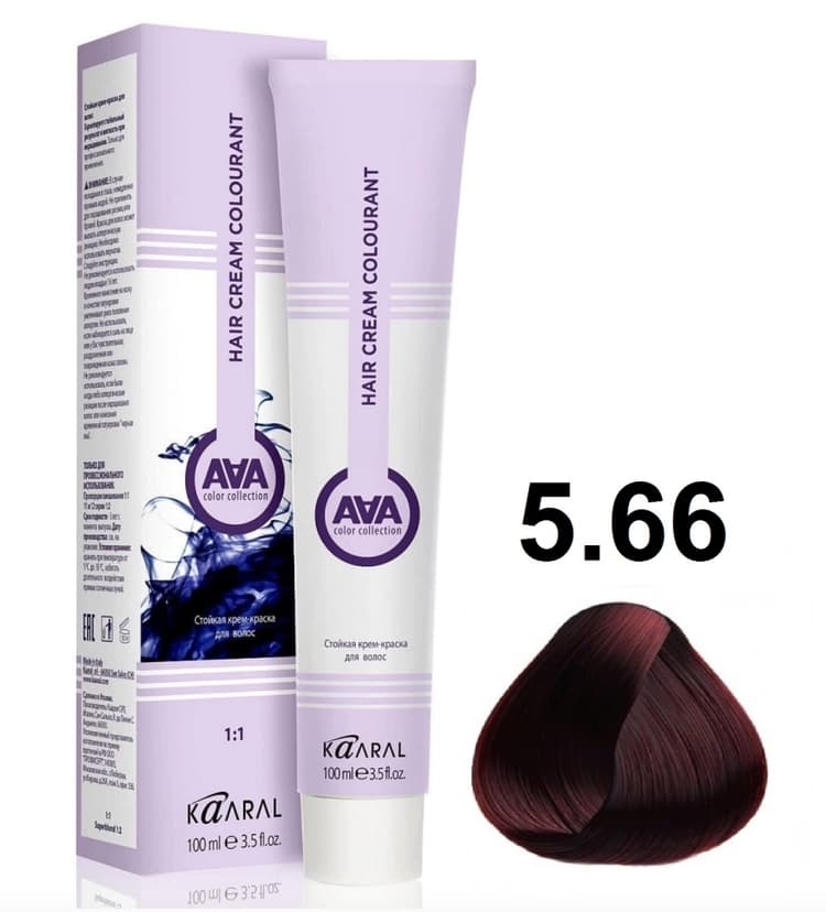 KAARAL AAA Hair crem colorant 5.66 светлый глубокий красный каштан 100мл