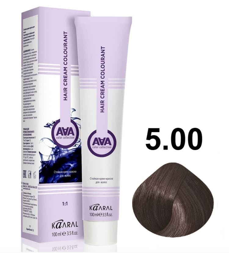 KAARAL AAA Hair crem colorant 5.00 светлый каштан интенсивный натуральный 100мл 