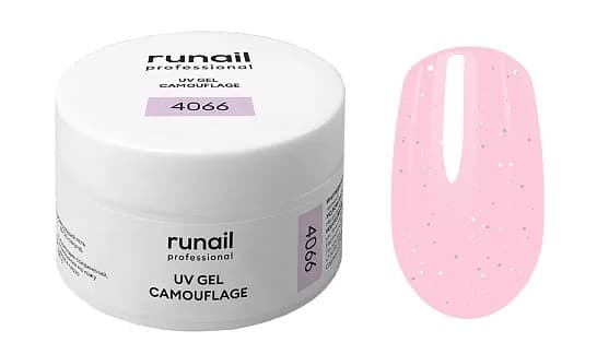 RuNail Камуфлирующий УФ-гель (цвет: сияющий лавандовый туман), 15 г