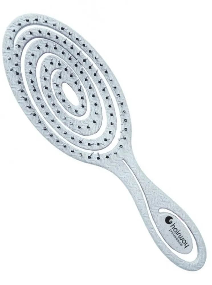 HW Щетка ECO Wheat массажная овал продувная, нейлон.щетина,8 рядов,20 см., голубая 