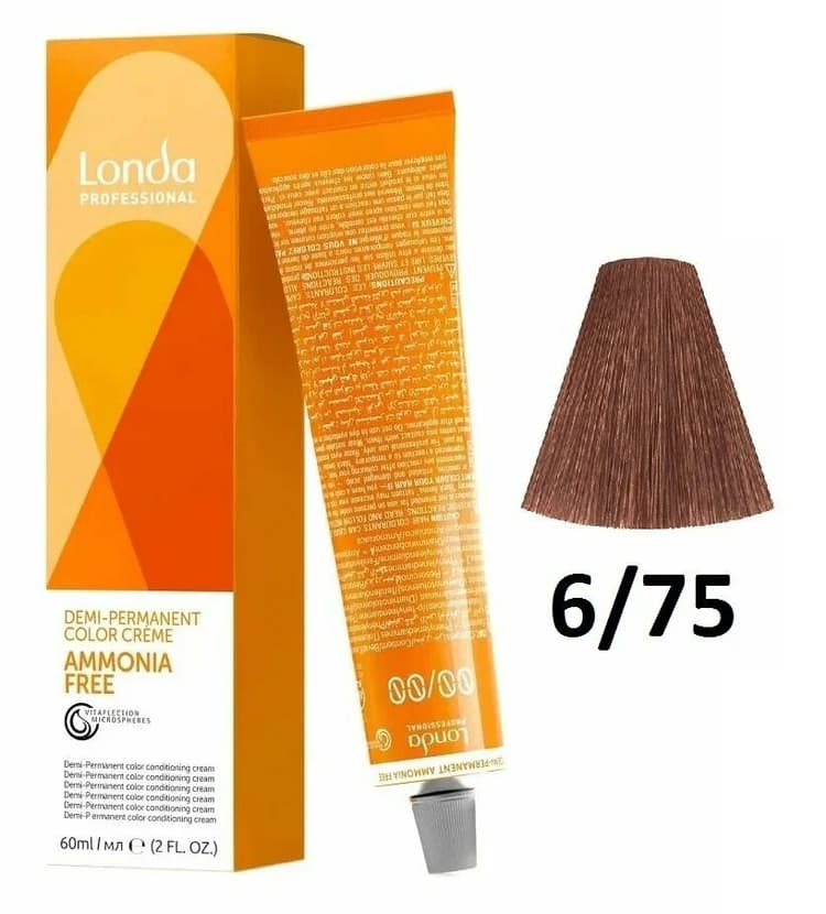 LondaТон Ammonia-Free 6/75 темный блонд коричнево-красный 