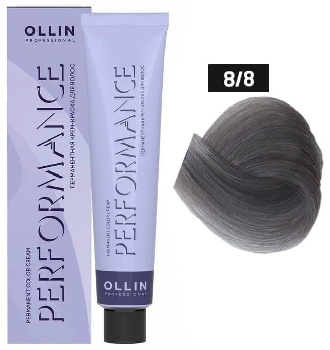 OLLIN PERFORMANCE  8/8 светло-русый жемчужный 60мл Перманентная крем-краска для волос 