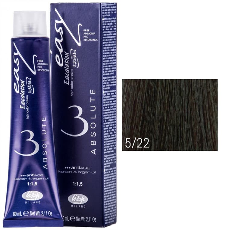 Lisap Absolute 5/22 светлый каштан насыщенный пепельный 60 мл