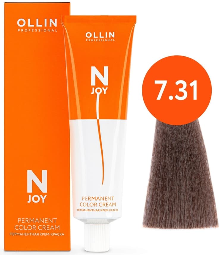 OLLIN "N-JOY"  7/31 - русый золотисто–пепельный, перманентная крем-краска для волос 100мл