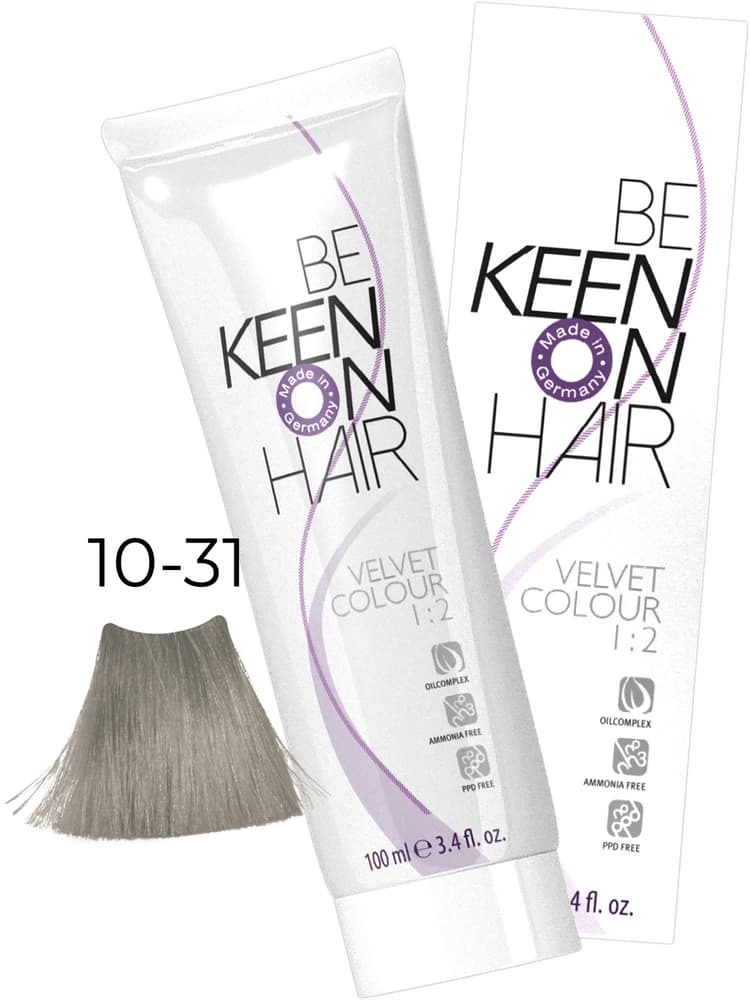 KEEN VELVET COLOUR 10.31 Ультра-светл. золотисто-пепел.блондин/ Ultrahel, 100 мл, без аммиака