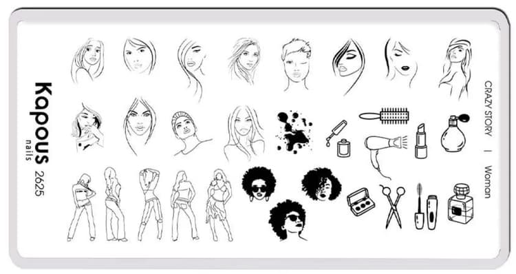 Kapous Nails Пластина для стемпинга "Crazy story" Woman