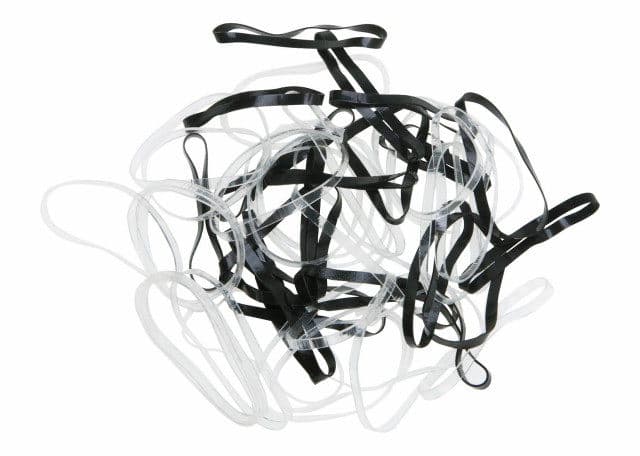 Dewal Резинки силиконовые большие черные/белые, 50 шт/уп.