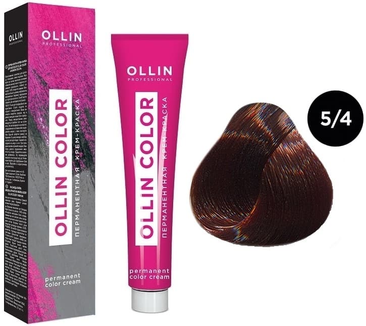 OLLIN COLOR  5/4 светлый шатен медный 60мл Перманентная крем-краска для волос