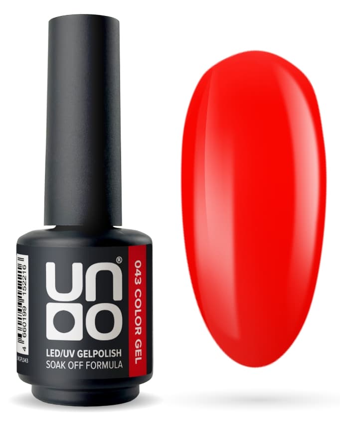 Гель-лак "Uno" - 043 Алый - Scarlet, 8 г.