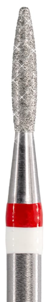 Фреза Алмазная с Жемчугом Тайфун (пламя закругленное), D1,8, L080, мягкая, (красная насечка)