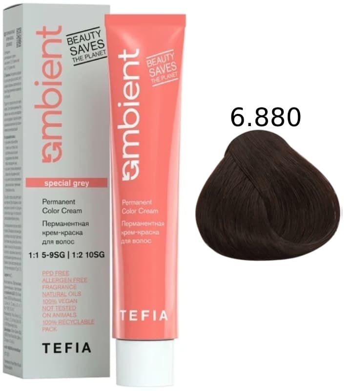 TEFIA AMBIENT 6.880 Темный блондин интенсивный коричневый для седых волос 60 мл