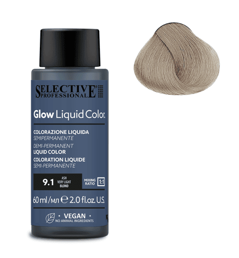 SELECTIVE Glow Liquid Color 9.1 Очень светлый блондин пепельный 60мл