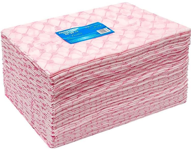 Полотенца спанлейс 50г/м2 Розовый 45*90, 50 шт/уп.