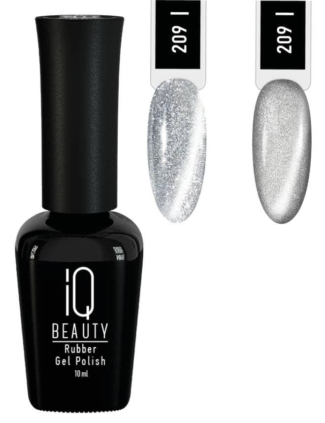 IQ BEAUTY Каучуковый гель-лак с кальцием №209 "Trumps" с эффектом Silk Cat Eye «Huntress» 