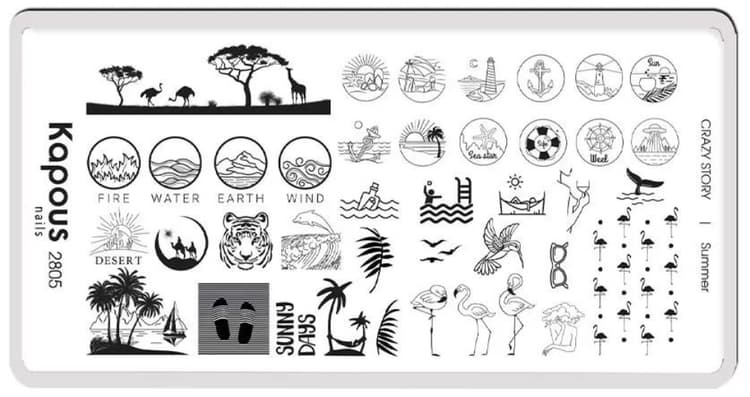 Kapous Nails Пластина для стемпинга "Crazy story" Summer