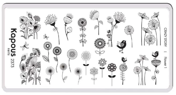 Kapous Nails Пластина для стемпинга "Crazy story" Flower 1