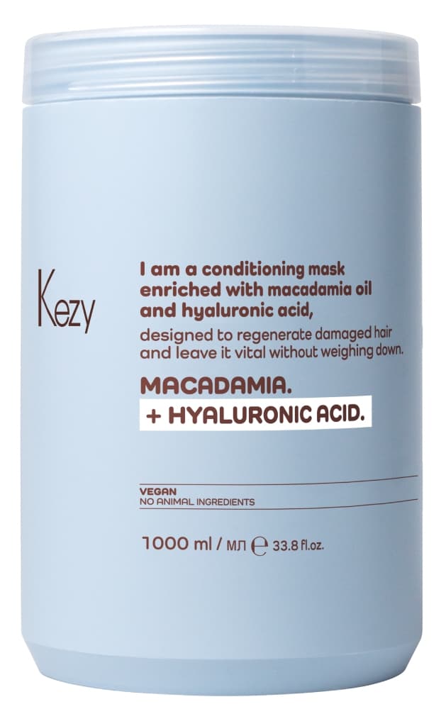 Kezy I am MACADAMIA + HYALURONIC ACID Маска для восстановления волос 1000 мл