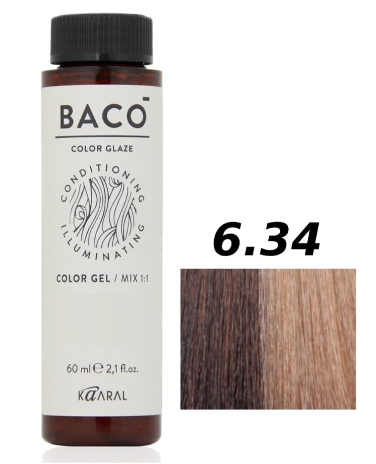 KAARAL Baco Color Glaze 6.34 тёмный блондин золотисто-медный 60 мл 