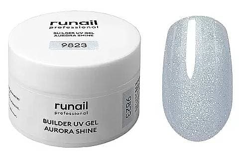RuNail Моделирующий УФ-гель с шиммером BUILDER UV GEL AURORA SHINE, 15г №9823