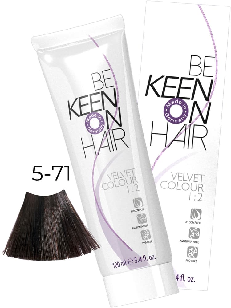 KEEN VELVET COLOUR 5.71 Гвоздичное дерево/ Hellbraun Braun-Asch (Piment), 100 мл, без аммиака