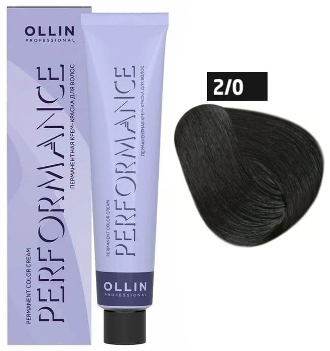 OLLIN PERFORMANCE  2/0 черный 60мл Перманентная крем-краска для волос