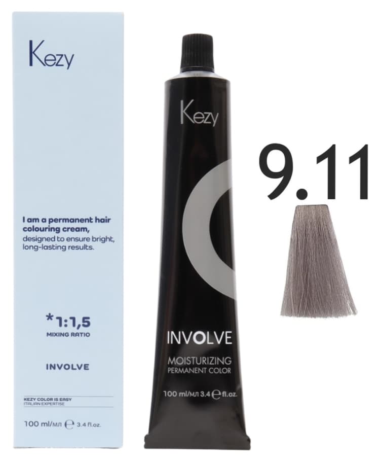 KEZY Involve color 9.11 Очень светлый блондин пепельный интенсивный
