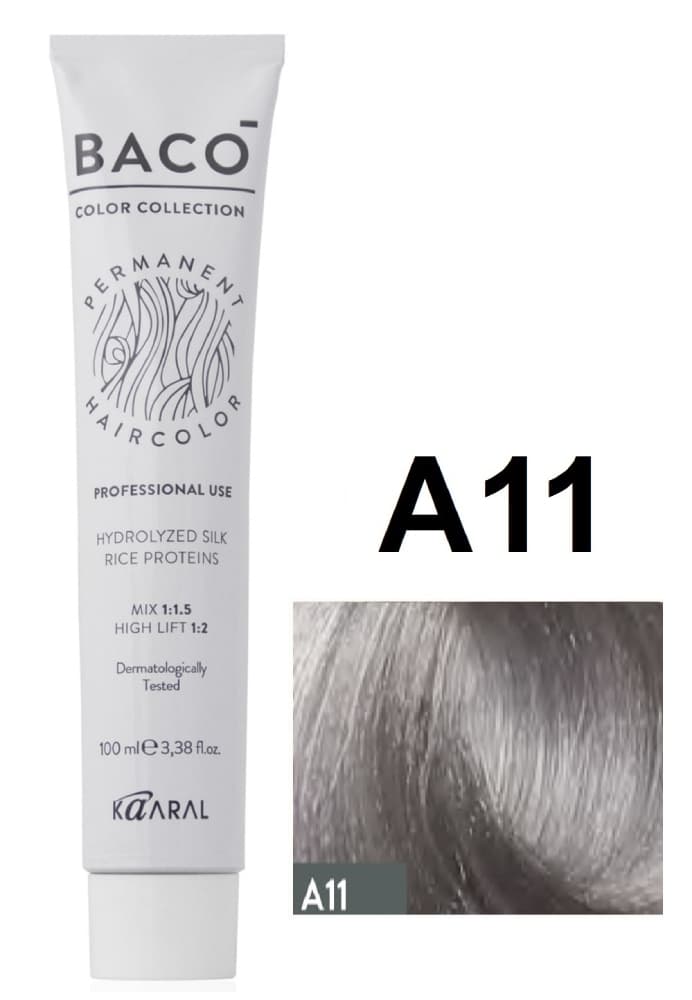 Kaaral Baco Color Перманентный краситель A11 пепельный корректор