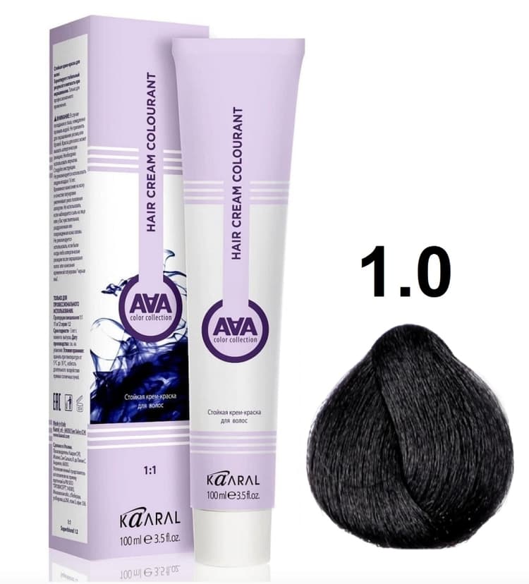 KAARAL AAA Hair crem colorant 1.0 черный 100мл