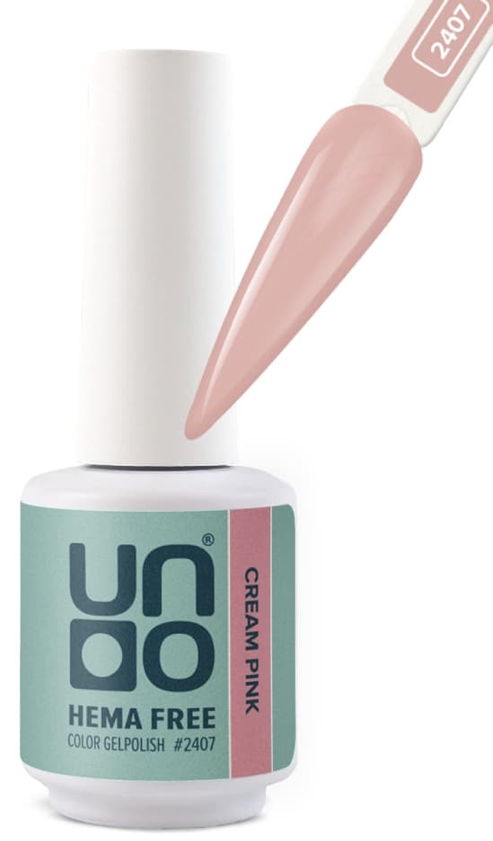 UNO HEMA FREE Гель-лак 2407 Кремово-розовый - Cream Pink, 10 г