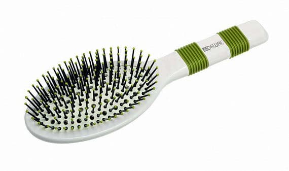 Dewal Naturel Щетка массажная продувная, овальная, большая, деревянная, пласт. штифты, 13 рядов