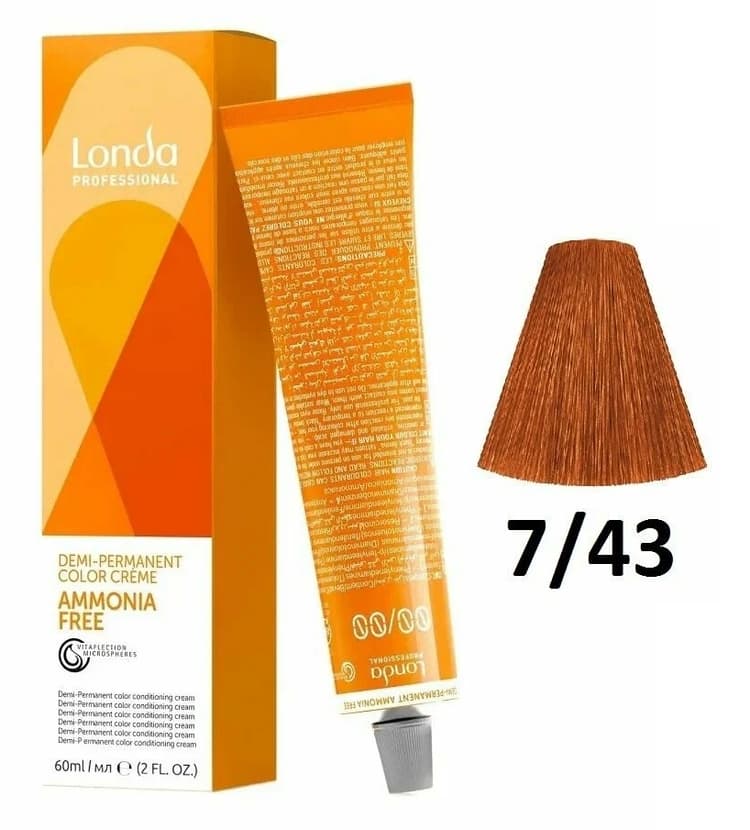 LondaТон Ammonia-Free 7/43 блонд медно-золотистый 