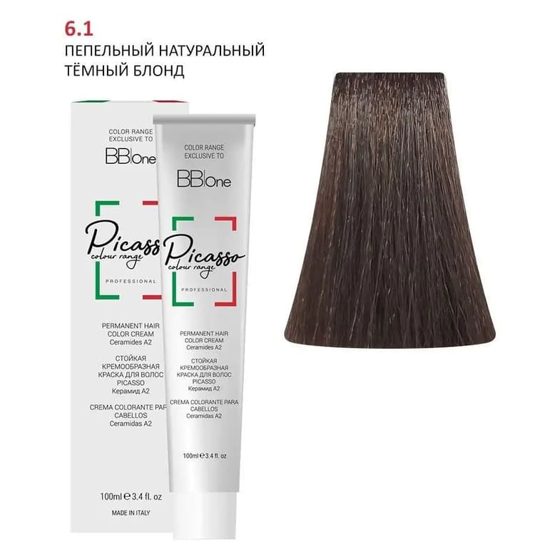 PICASSO 6.1 Ash Natural Dark Blond Крем-краска перманентная