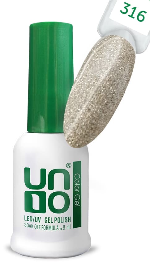 Гель-лак "Uno" - 316, Мерцающий - Shimmering, 8 мл 
