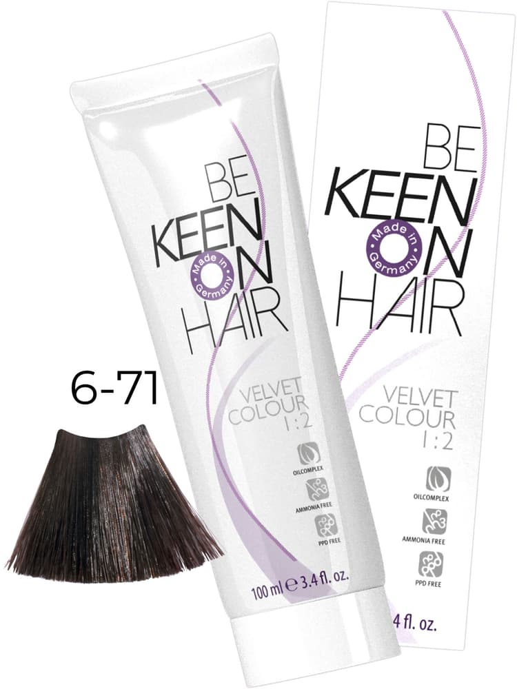KEEN VELVET COLOUR 6.71 Табак/ Dunkelblond Braun-Asch (Tabak), 100 мл, без аммиака