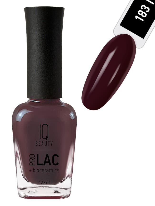 IQ BEAUTY PROLAC Лак для ногтей укрепляющий с биокерамикой 12.5 мл №183 Chekmate Dark figure