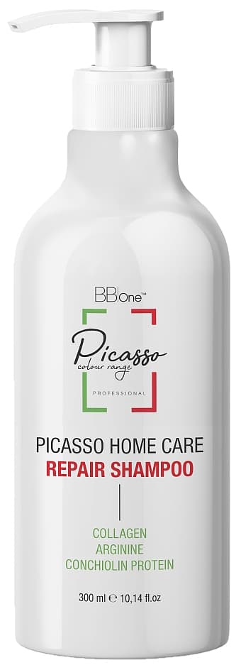 BB One Picasso Home Care Repair Шампунь для окрашенных и осветленных волос с коллагеном 300мл + дозатор