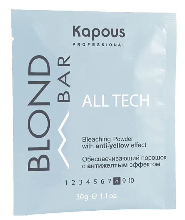 Kapous Blond Bar Обесцвечивающий порошок "All tech" с антижелтым эффектом 30 гр.