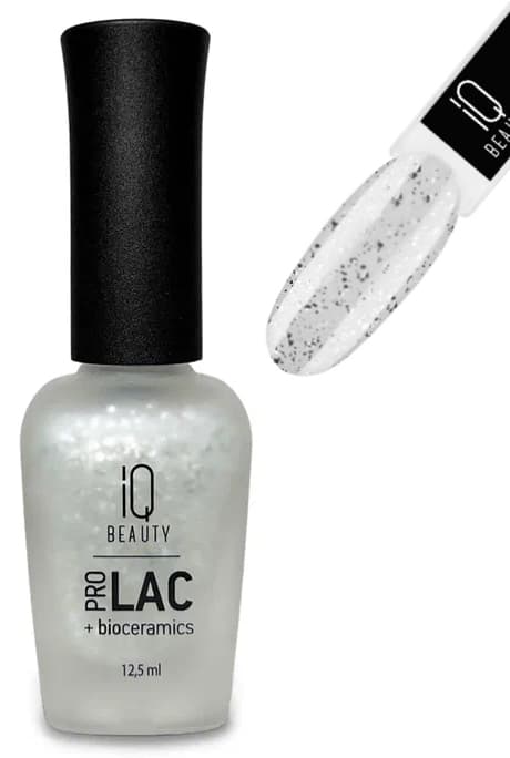 IQ BEAUTY PROLAC Финишное покрытие для лака с поталью матов. Potal matte top Silver/ Серебро,12.5мл