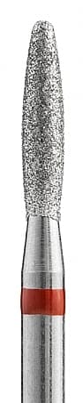 Фреза Алмазная Пламя тупое тонкой зернистости Кристалл Nails d.2.3 (красная насечка) ДРЧ 100