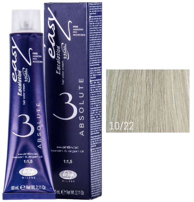 Lisap Absolute 10/22 платиновый блондин насыщенный пепельный 60 мл