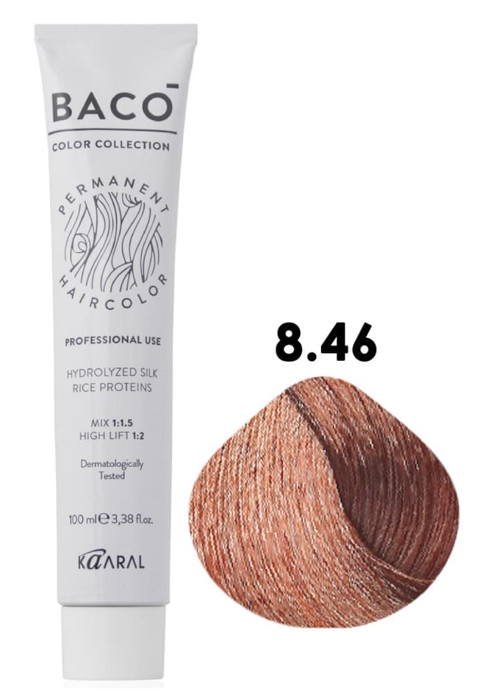 KAARAL Baco color  8.46 светлый блондин медно-красный 100 мл