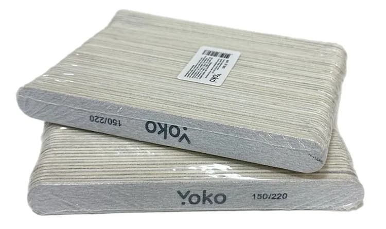 YOKO Пилка прямая на деревянной основе зебра 13,2 см 150/220, 50шт/уп.