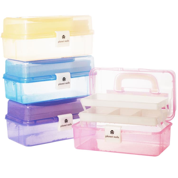 Planet Nails Чемодан для маникюрных инструментов пластиковый маленький 280х165х130мм