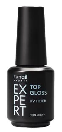 RuNail Expert Top Gloss Non Sticky Топ глянцевый с УФ-фильтром №118 18 мл.
