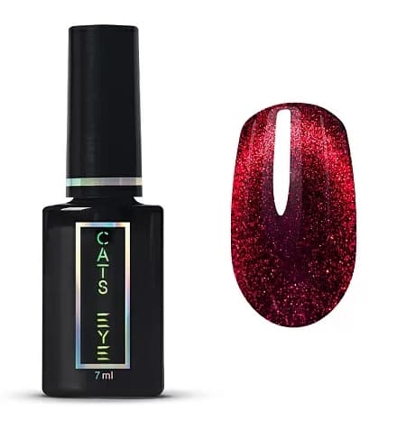 RuNail Гель-лак RED Cat`s eye №9914, 7 мл.