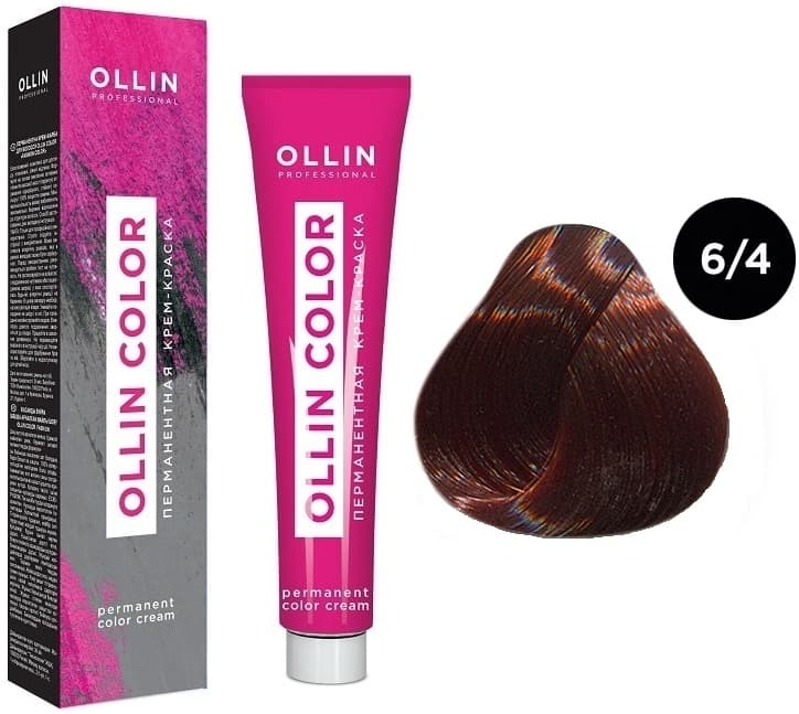 OLLIN COLOR  6/4 темно-русый медный 100 мл Перманентная крем-краска для волос
