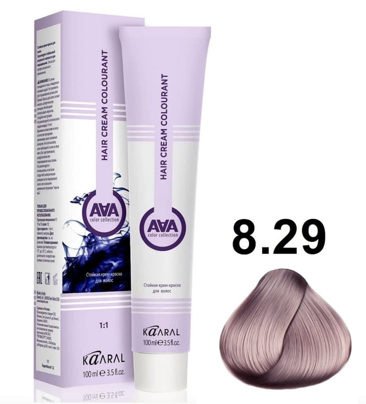 KAARAL AAA Hair crem colorant 8.29 светлый блондин фиолетовый сандрэ 100мл 